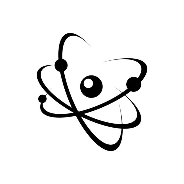 Ikona Černého Vektoru Symbolu Atomové Energie Známka Chemické Reakce Elektrony — Stockový vektor