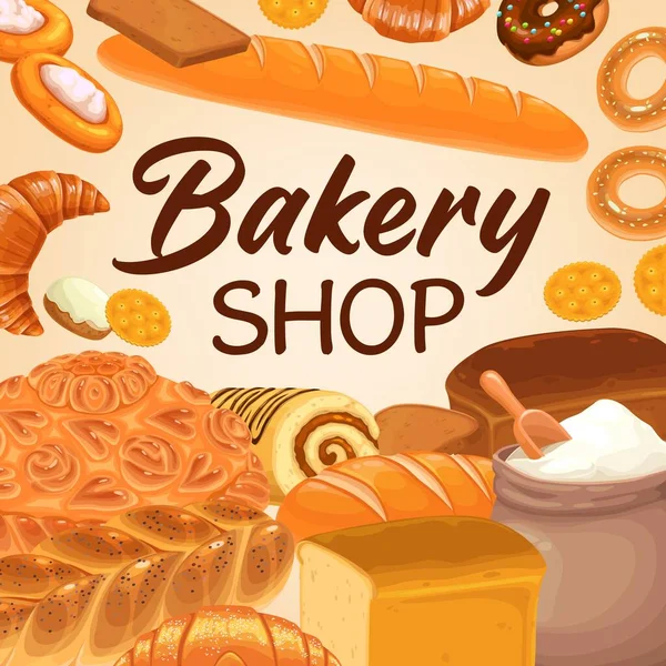 Pastelería Panadería Panadería Panadería Panadería Horneada Panadería Pan Pasteles Baguette — Archivo Imágenes Vectoriales