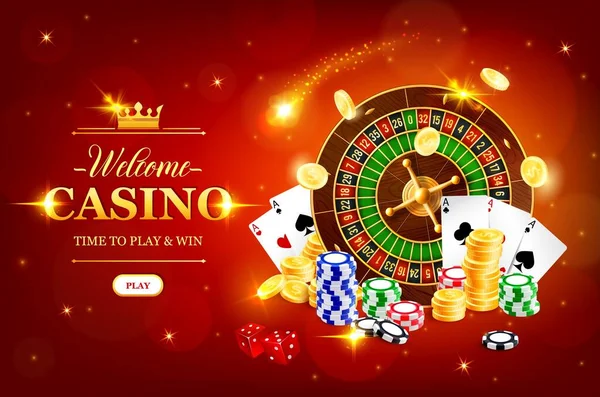 Online Casino Glücksrad Vektor Roulette Glücksspiel Jackpot Großer Gewinn Casino — Stockvektor