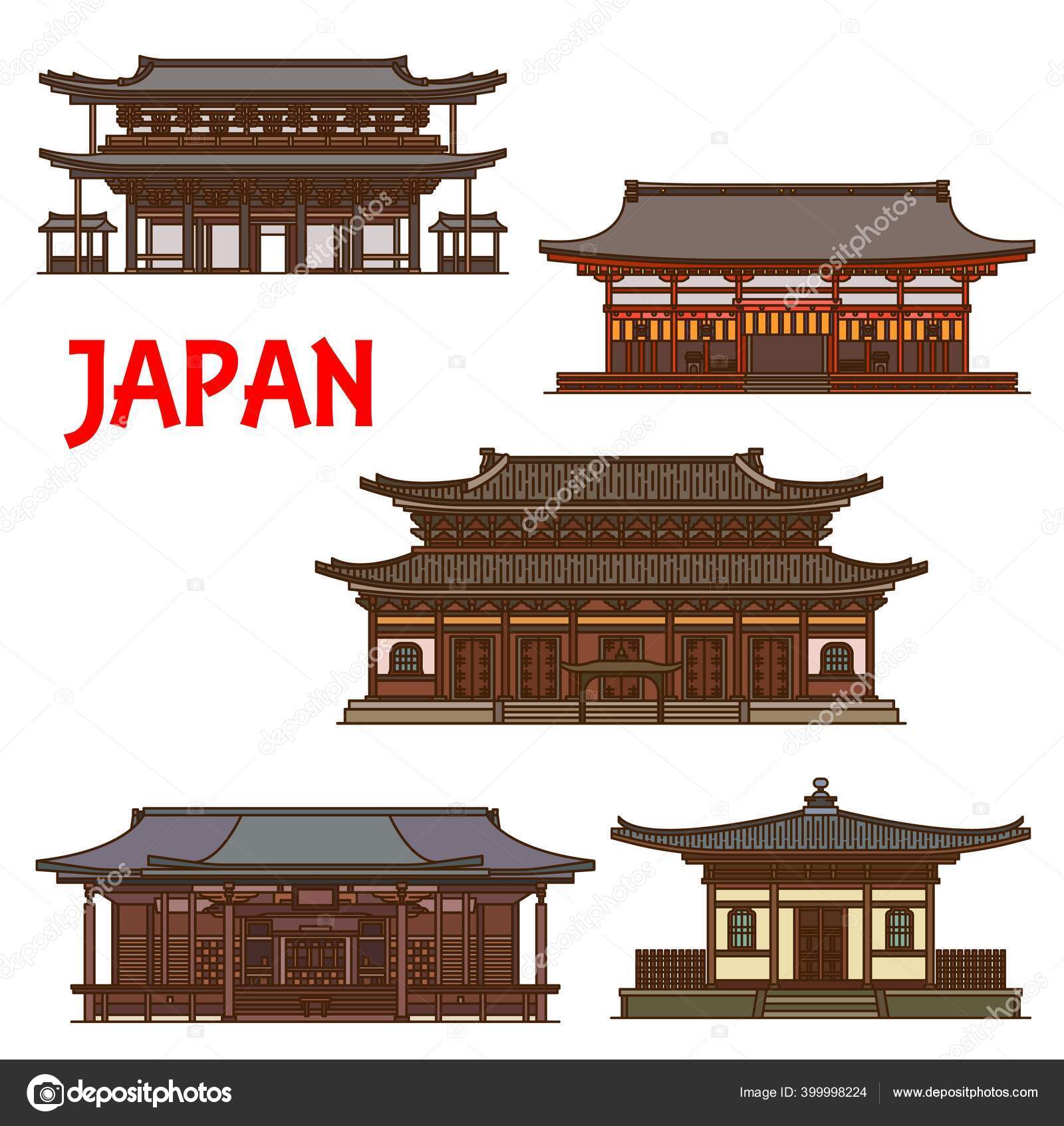 伏见稻荷大社图库矢量图片 免版税伏见稻荷大社插图 Depositphotos