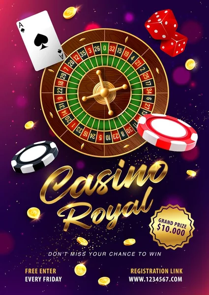 Casino Jogos Azar Roleta Ganhar Vetor Realista Roleta Roda Dados —  Vetores de Stock