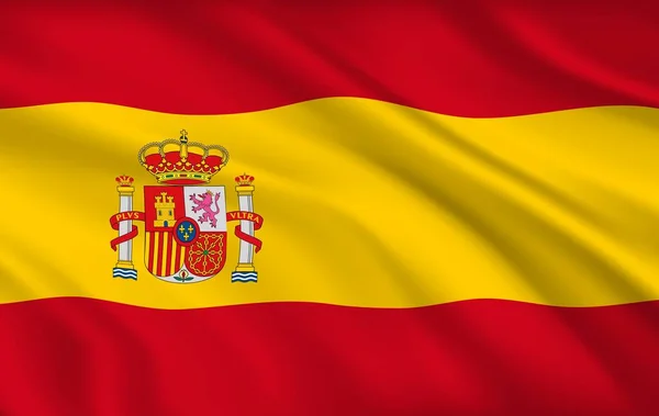 Bandera España País España Identidad Nacional Diseño Vectorial Con Escudo — Archivo Imágenes Vectoriales