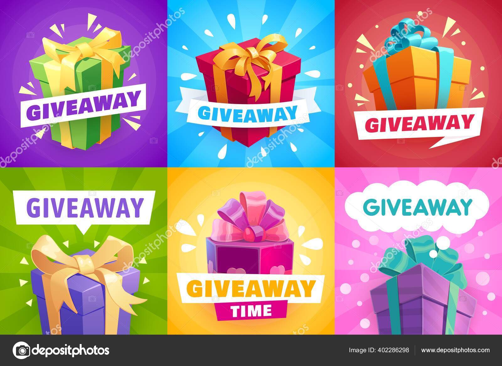 Gift box giveaway isolated icon social media Vector Image