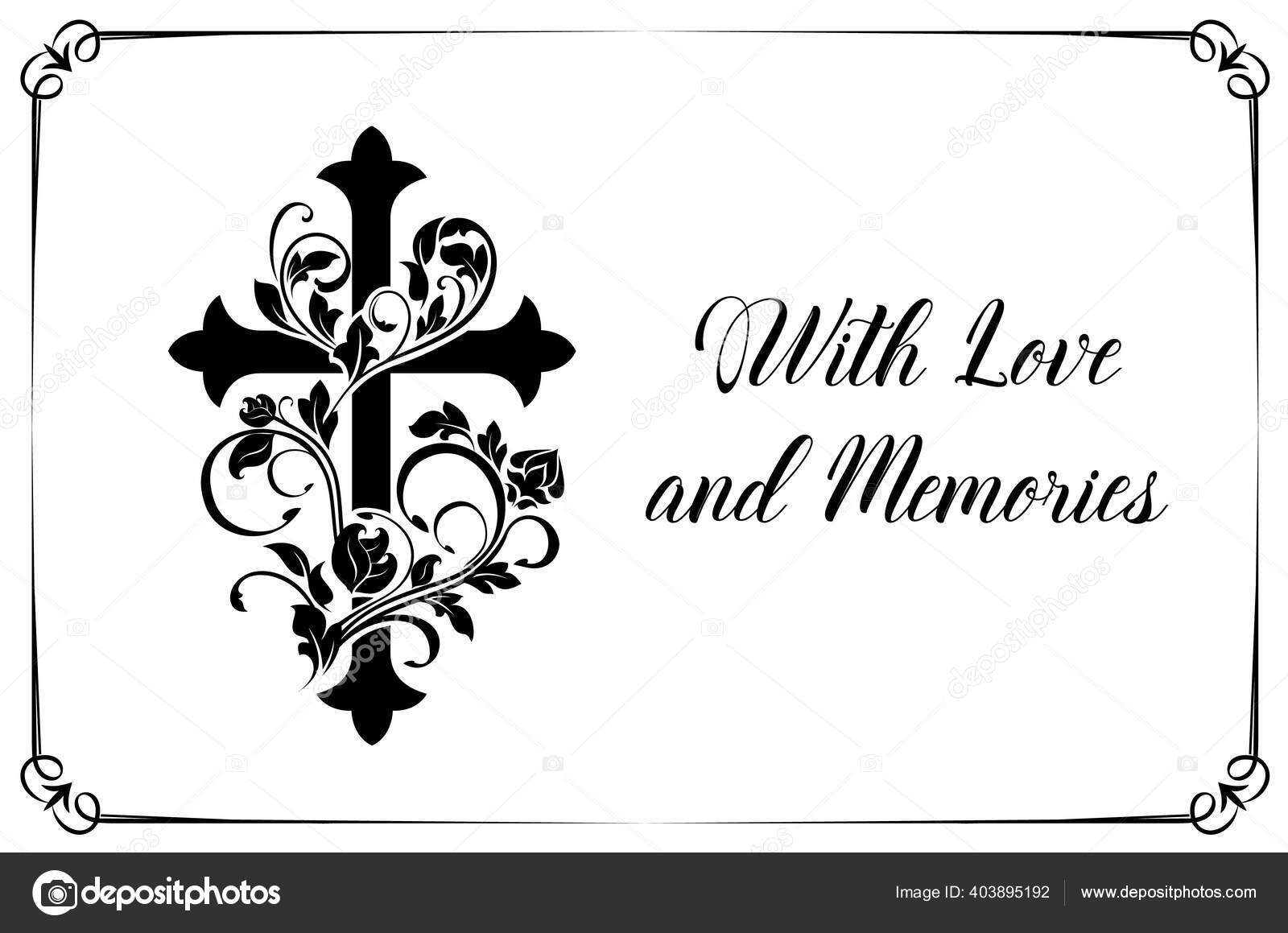 Modelo Vetor Cartão Funeral Com Cruz Ornamento Floral Floresce Cartão Vetor  de ©VectorTradition 403895192, image size:1600x1159