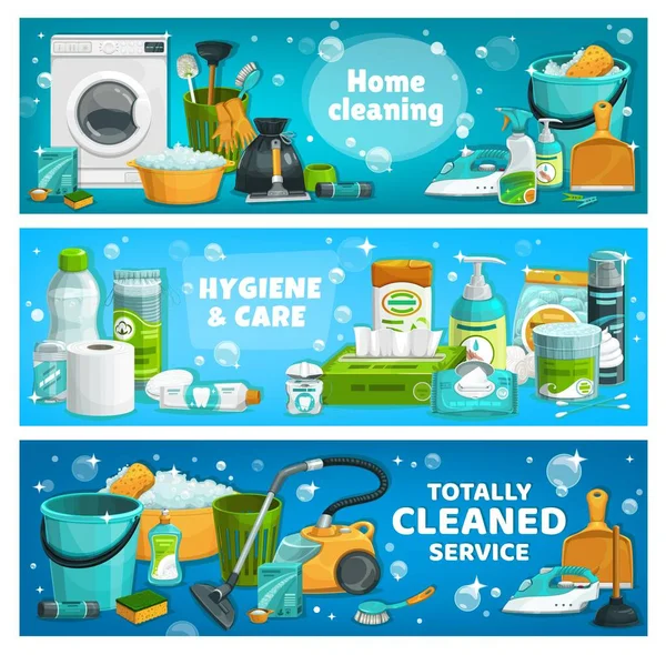 Utensílios Domésticos Utensílios Lavandaria Vector Casa Limpeza Suprimentos Máquina Lavar — Vetor de Stock