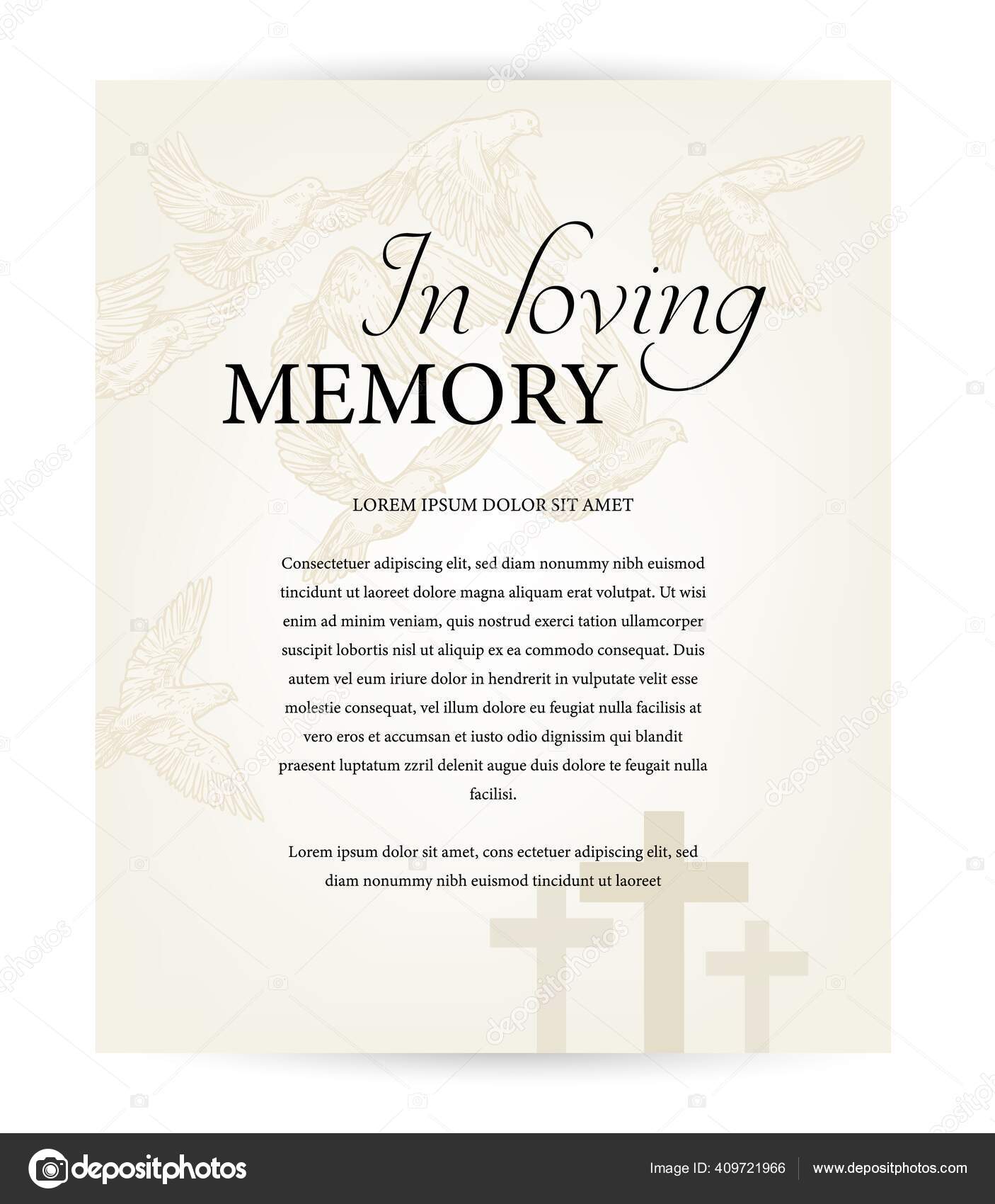 Funeral Card Vector Template Vintage Condolence Obituary Regarding Remembrance Cards Template Free