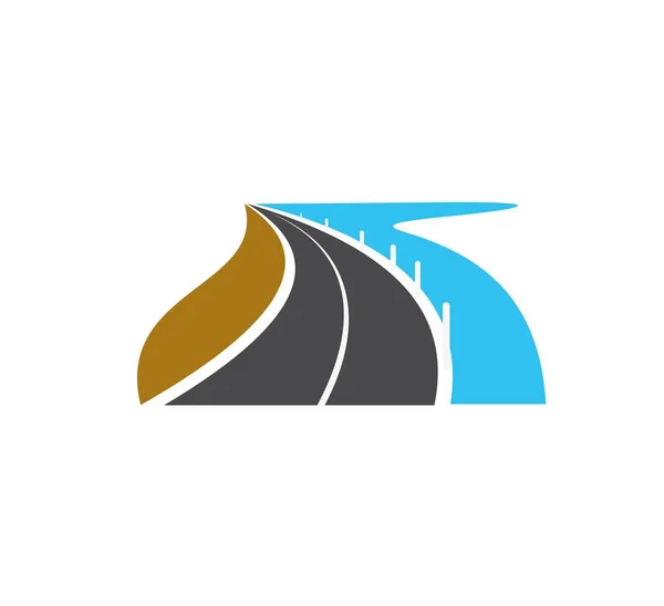 道路图标或公路街道驱动 矢量旅行和速度路径符号 交通要道沥青路面标志 路边旅行或赛车场 孤立的道路方向图标 导航和施工 — 图库矢量图片