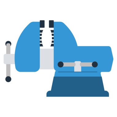 Vise Simgesi. Düz Renk Tasarımı. Vektör İllüstrasyonu.