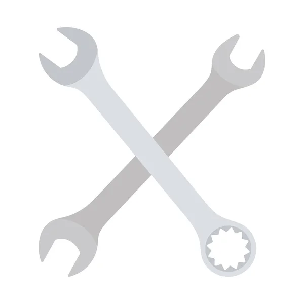 Crossed Wrench Icon Flat Color Design Vector Illustration — Stock Vector