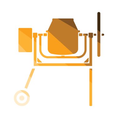 Beton Karıştırıcı ikonu. Düz Renk Tasarımı. Vektör İllüstrasyonu.