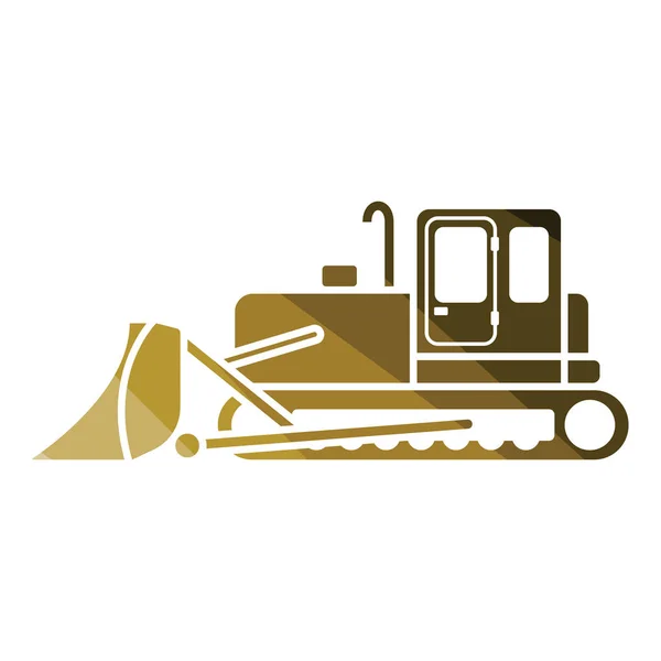 Ikoon Van Bouwbulldozer Vlakke Kleur Ontwerp Vector Illustratie — Stockvector