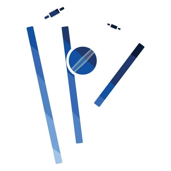 Cricket Wicket Icon Design Cor Plana Ilustração Vetorial —  Vetores de Stock