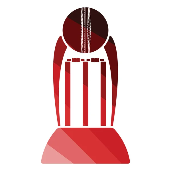 Kriket Kupası Ikonu Düz Renk Tasarımı Vektör Llüstrasyonu — Stok Vektör