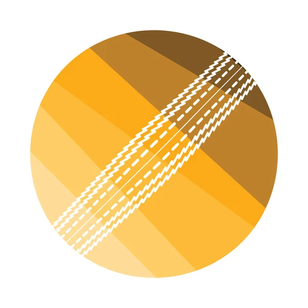 Cricket Ball Icon Flat Color Design Vector Illustration — Stock Vector