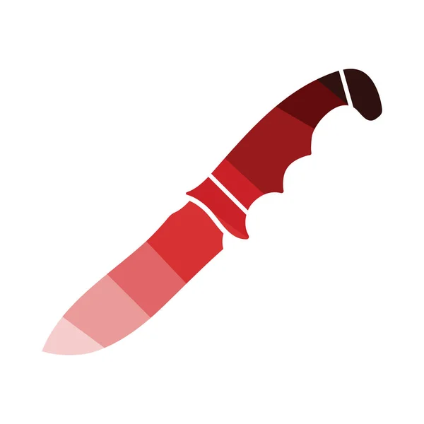 狩猟ナイフのアイコン フラット カラー デザイン ベクトル図 — ストックベクタ