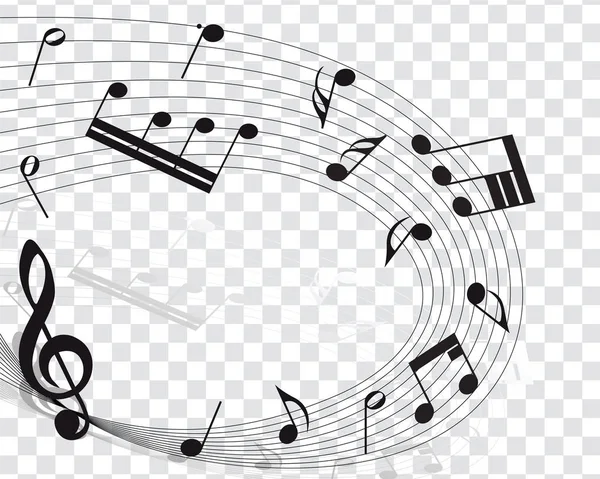 Musical Designs Elements Music Staff Treble Clef Notes Black White — стоковый вектор