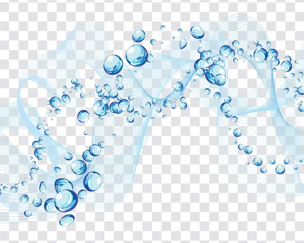 Fondo Abstracto Vector Agua Con Burbujas Aire Transparencia — Archivo Imágenes Vectoriales