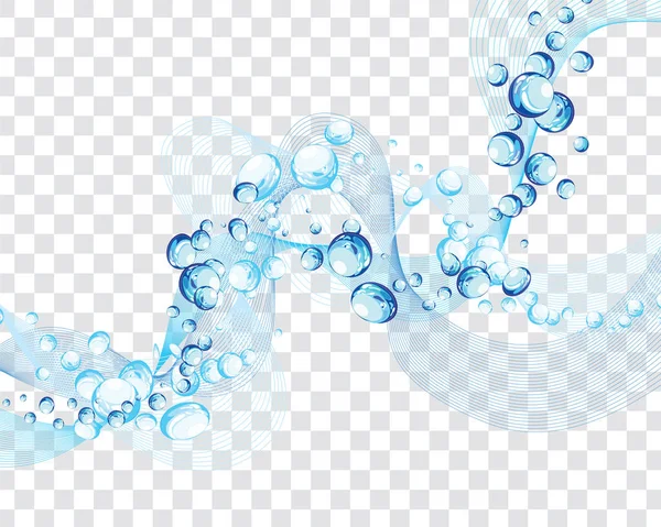 Abstrakt Vatten Vector Bakgrund Med Bubblor Luft Och Öppenhet — Stock vektor