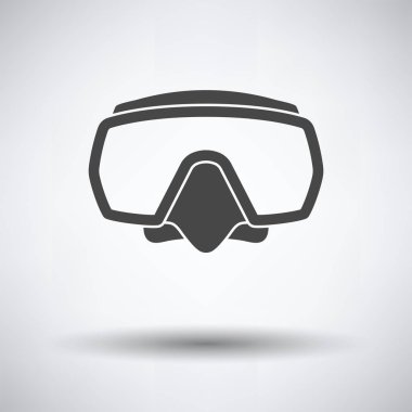Tüplü maske yuvarlak gölge gri arka plan üzerinde simgesi. Vektör çizim.