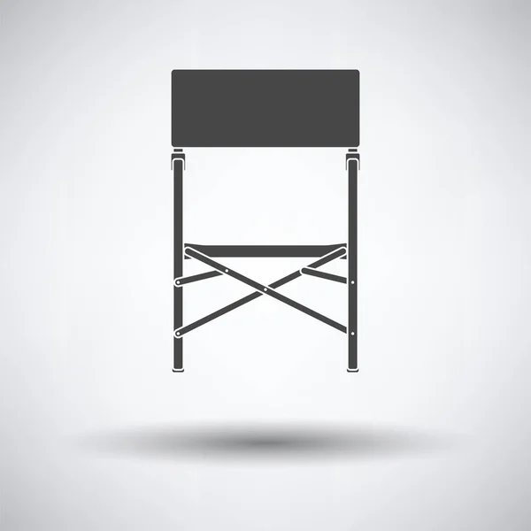 Icône Pêche Chaise Pliante Sur Fond Gris Ombre Ronde Illustration — Image vectorielle