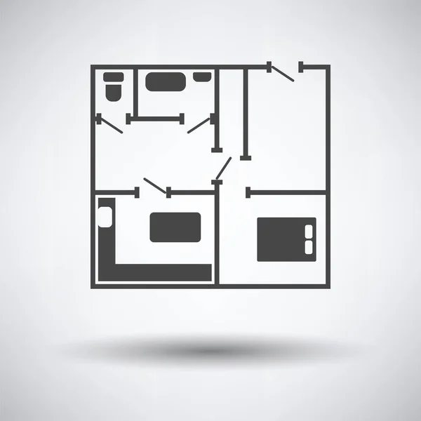 Icono Plano Apartamento Sobre Fondo Gris Sombra Redonda Ilustración Vectorial — Archivo Imágenes Vectoriales
