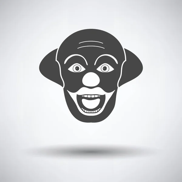 Icono Cara Payaso Fiesta Sobre Fondo Gris Sombra Redonda Ilustración — Vector de stock