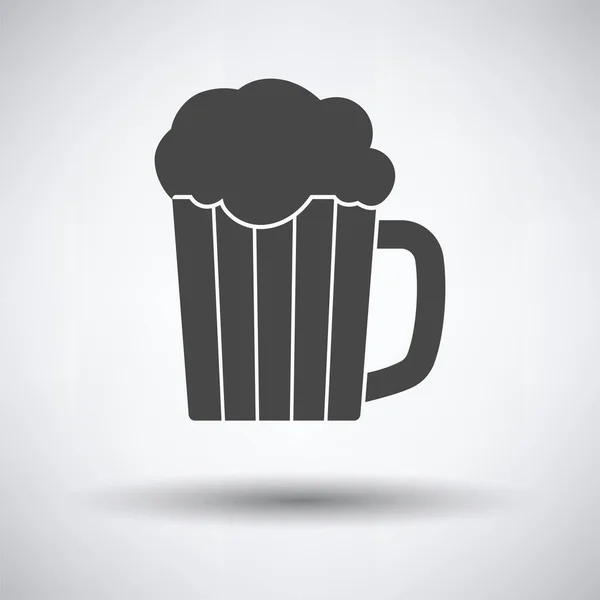 影丸の灰色の背景にビール アイコンのマグカップ ベクトル図 — ストックベクタ