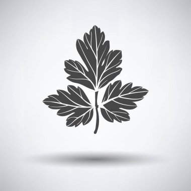Yuvarlak gölge gri arka plan üzerine maydanoz simgesi. Vektör çizim.