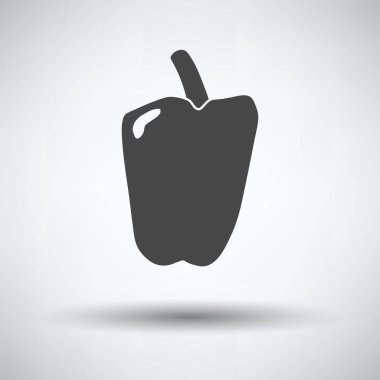 Simge yuvarlak gölge gri arka plan üzerine biber. Vektör çizim.