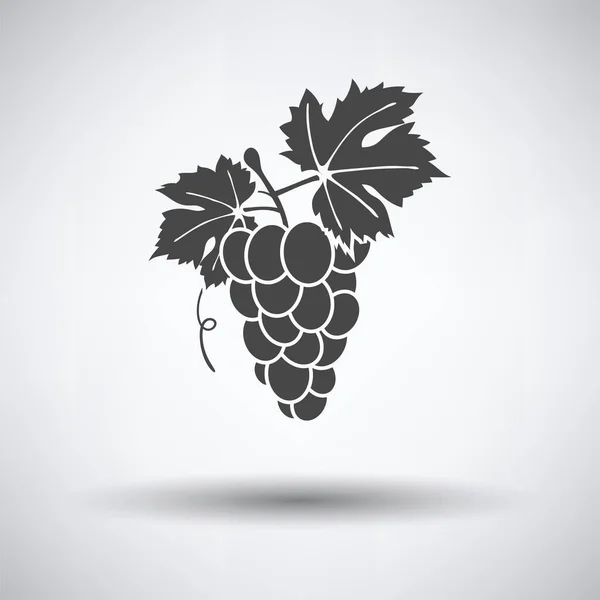 Ikon Anggur Dengan Latar Belakang Abu Abu Bayangan Bulat Ilustrasi - Stok Vektor