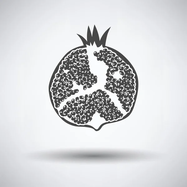 Ікона Граната Сірому Фоні Кругла Тінь Векторні Ілюстрації — стоковий вектор
