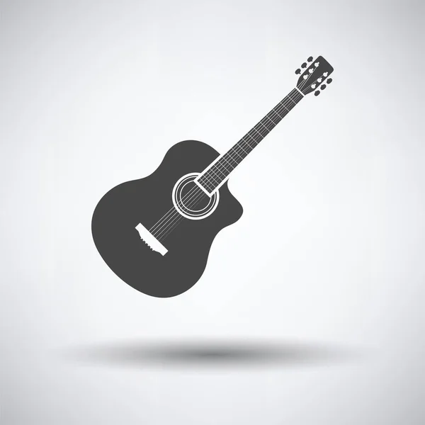 Acoustic Guitar Icon Gray Background Shadow Vector Illustration — Stock Vector