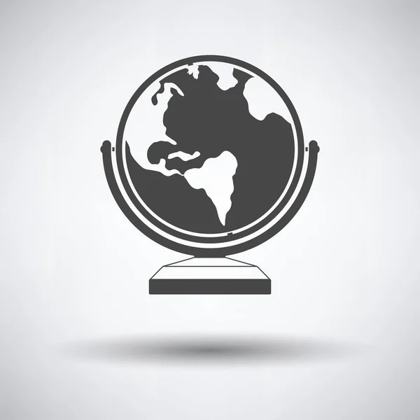 Icône Globe Sur Fond Gris Ombre Ronde Illustration Vectorielle — Image vectorielle