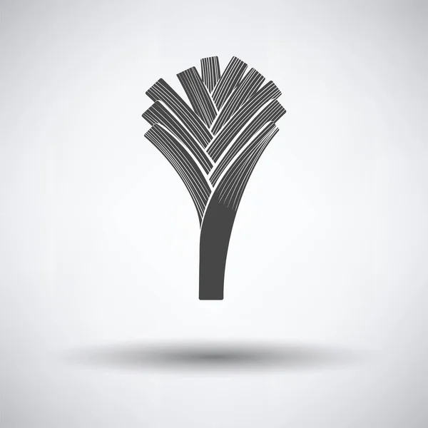Lauchzwiebelsymbol Auf Grauem Hintergrund Runder Schatten Vektorillustration — Stockvektor