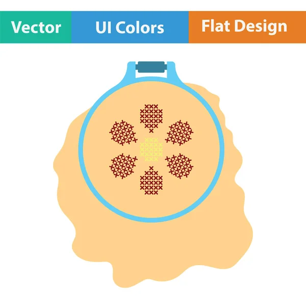 Icône Cerceau Couture Conception Couleur Plate Illustration Vectorielle — Image vectorielle