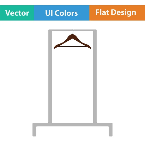 Ícone Trilho Cabide Design Cor Plana Ilustração Vetorial — Vetor de Stock