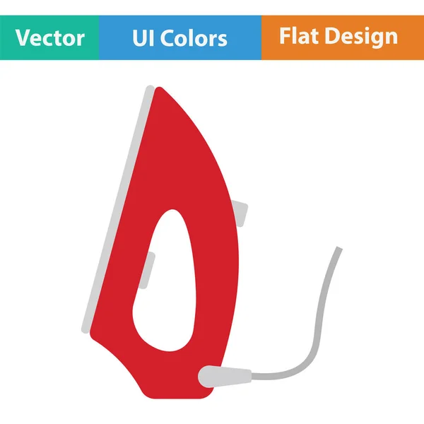 Icône Fer Vapeur Conception Couleur Plate Illustration Vectorielle — Image vectorielle