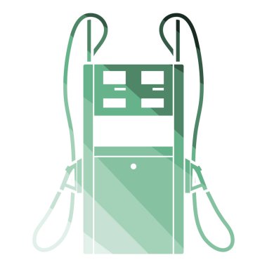 Yakıt İstasyonu Simgesi. Düz Renk Tasarımı. Vektör İllüstrasyonu.