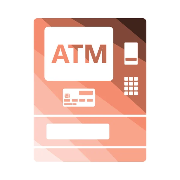 Geldautomaten Ikone Flache Farbgestaltung Vektorillustration — Stockvektor
