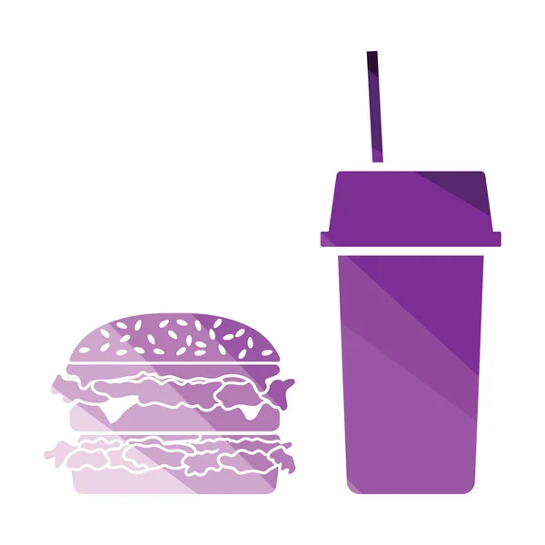 Ícone Fast Food Design Cor Plana Ilustração Vetorial — Vetor de Stock