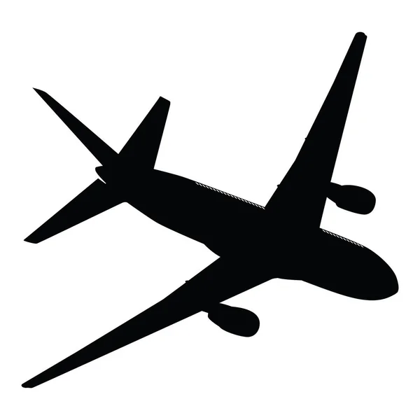 Flugzeug Silhouette Auf Weißem Hintergrund Vektorillustration — Stockvektor