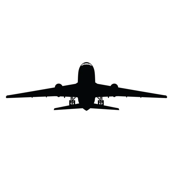 Vliegtuig Silhouet Witte Achtergrond Vectorillustratie — Stockvector