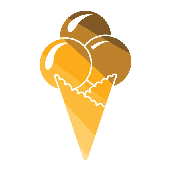 Ice Cream Cone Icon Flat Color Design Vector Illustration — Stock Vector