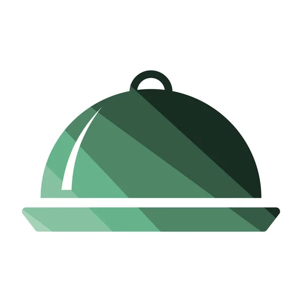 Restaurante Cloche Icono Diseño Color Plano Ilustración Vectorial — Archivo Imágenes Vectoriales