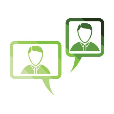 Sohbet Simgesi. Düz Renk Tasarımı. Vektör İllüstrasyonu.