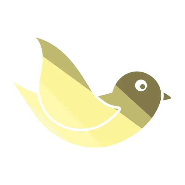 Vogelicoon Vlakke Kleur Ontwerp Vector Illustratie — Stockvector