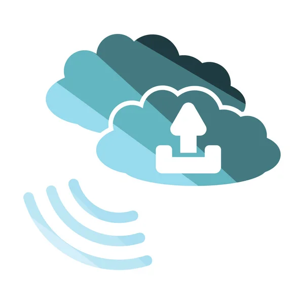 Cloud Connection Icon Flat Color Design Vector Illustration — Stock Vector