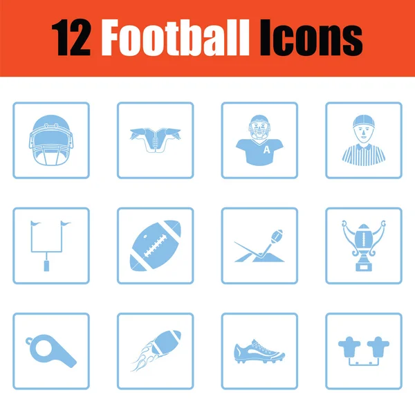 Amerikaans Voetbal Pictogram Blauw Frame Ontwerp Vectorillustratie — Stockvector