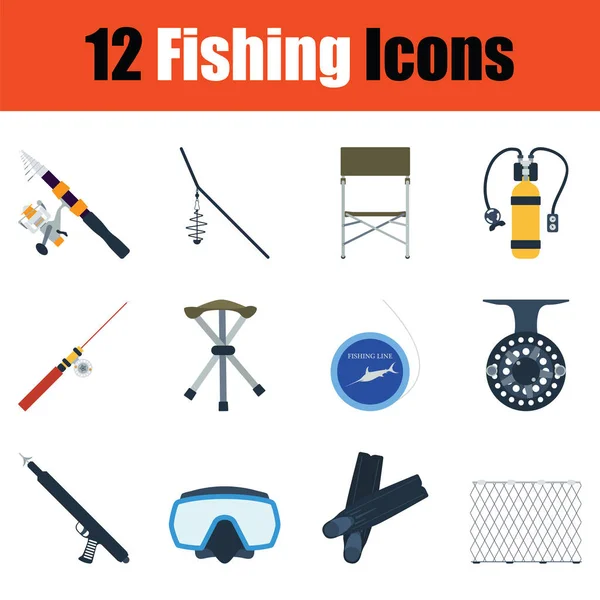 Fishing Icon Set Color Design Vector Illustration — Stock Vector