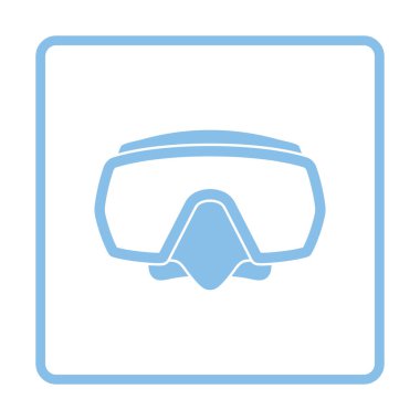 Tüplü maske simgesi. Mavi gövde tasarımı. Vektör çizim.